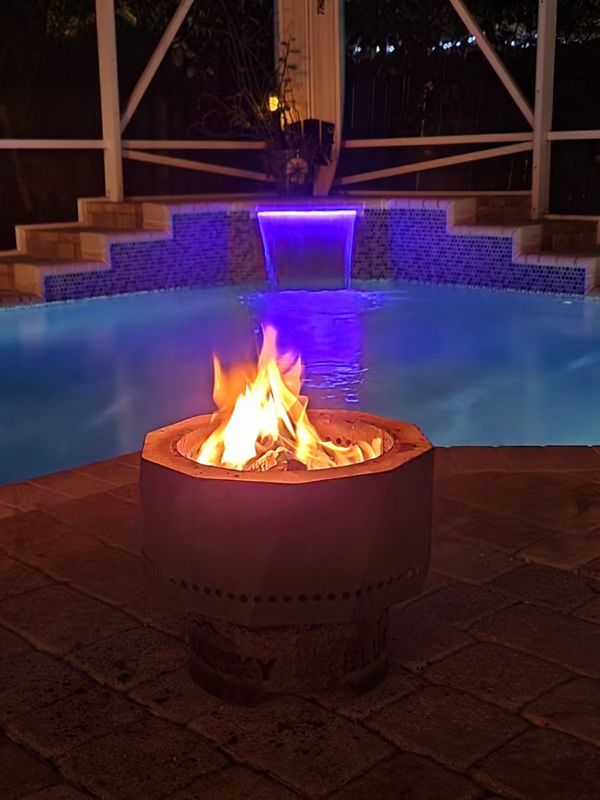 Fire Pit and Waterfall light